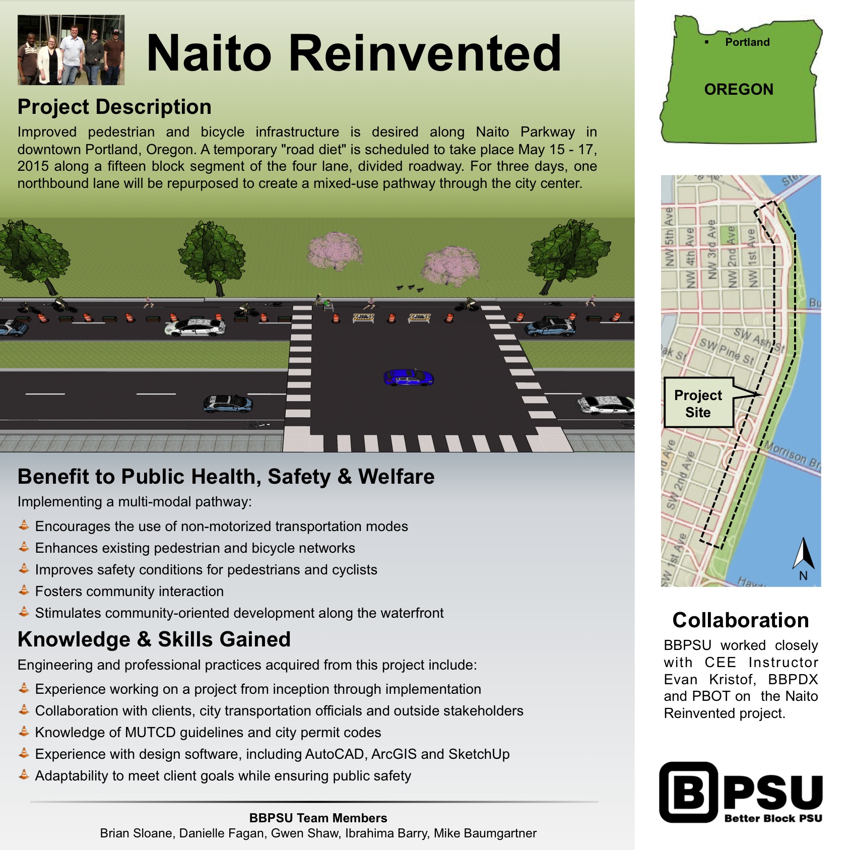 Portland State seniors transform Naito Parkway into cycling and walkingfriendly throughway for